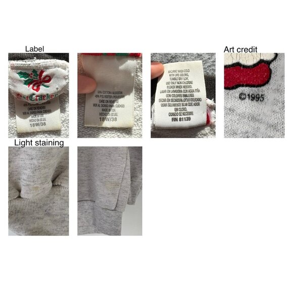 90s vintage grey christmas tree santa holiday graphic collared pullover sweater - Picture 9 of 9